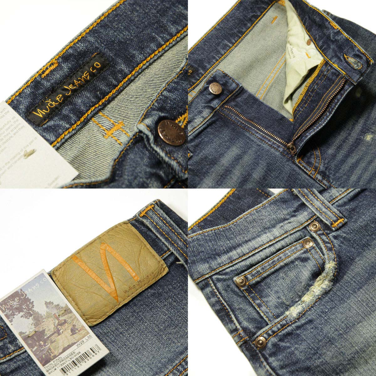 �̡��ǥ��������� ����ե��� ��� ��������Ź Nudie Jeans �ܥȥॹ �ǥ˥�ѥ�� �����ѥ� THIN FINN DENIM JEANS BROKEN PROMISES 1133070 A62B B1C C2D D1E E06F