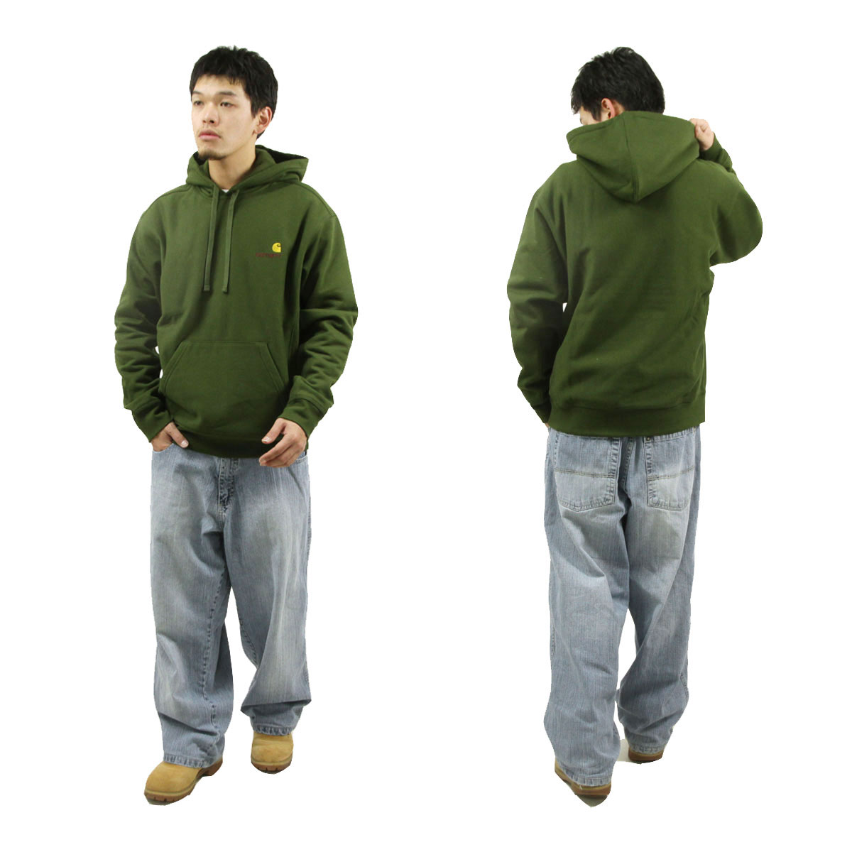 �����ϡ��� ��� �ץ륪���С��ѡ����� ������ CARHARTT WIP �ա��ǥ��� �������å� ���� HOODED AMERICAN SCRIPT SWEATSHIRT TARRAGON I028279 2BRXX AB0B B1C C1D D5E E08F