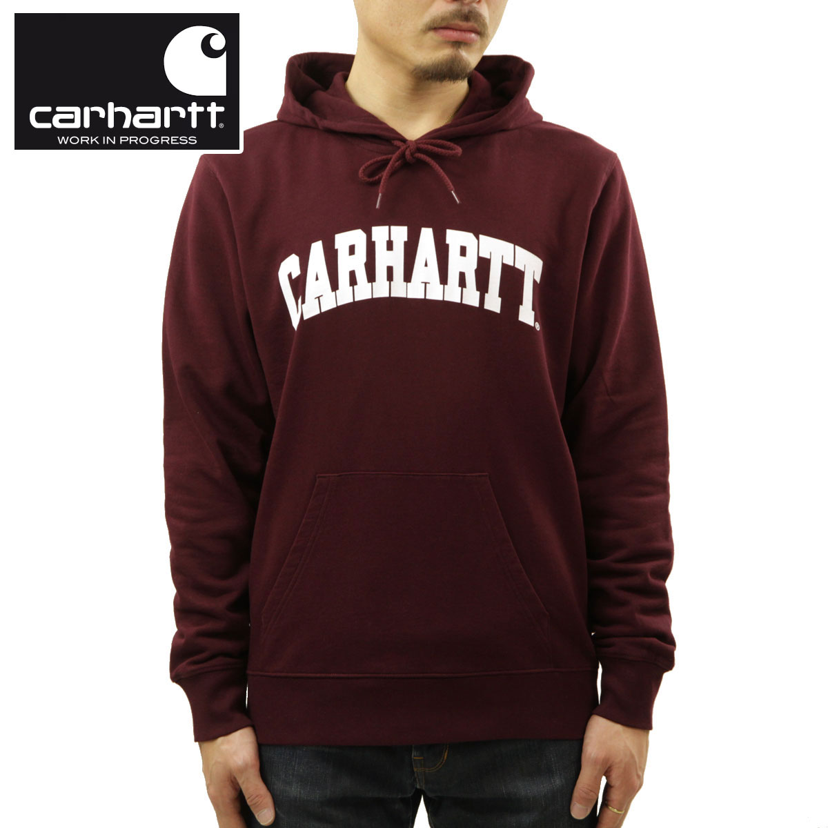 �����ϡ��� �ѡ����� ��� ������ CARHARTT WIP �ץ륪���С��ѡ����� HOODED UNIVERSITY SWEATSHIRT WINE / WHITE I028958 0IU AB0B B1C C1D D5E E11F