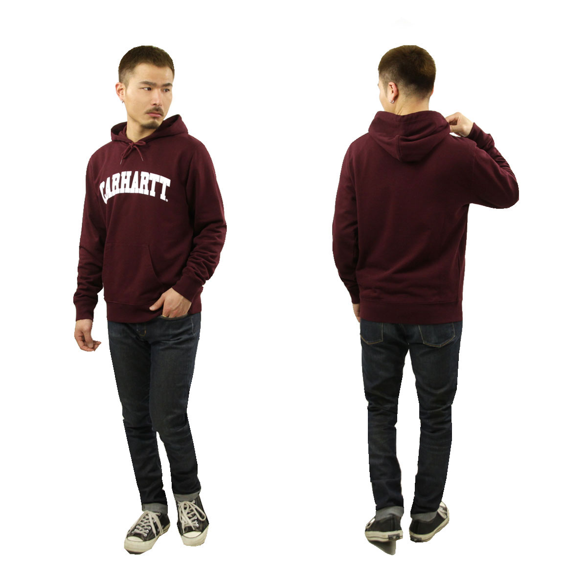 �����ϡ��� �ѡ����� ��� ������ CARHARTT WIP �ץ륪���С��ѡ����� HOODED UNIVERSITY SWEATSHIRT WINE / WHITE I028958 0IU AB0B B1C C1D D5E E11F
