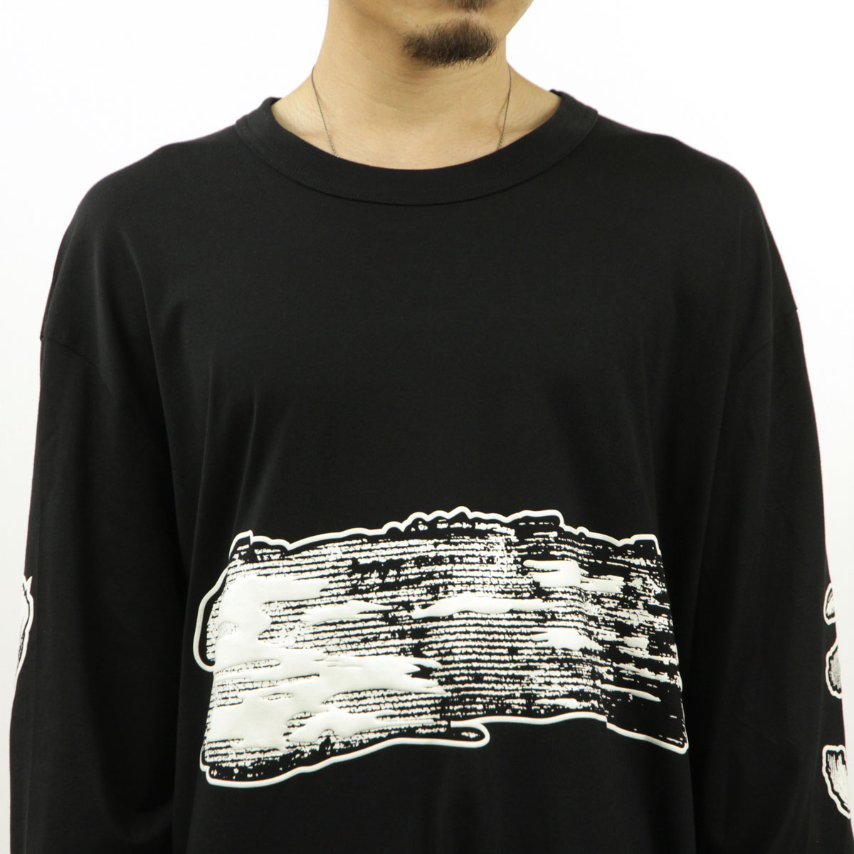 磻꡼  ĹµT  Y-3 åȥ  եå T GFX LOOSE FIT LONG SLEEVE TEE H44811 BLACK