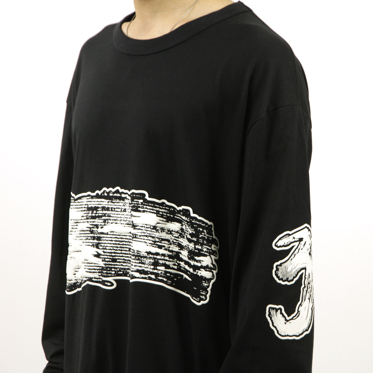 磻꡼  ĹµT  Y-3 åȥ  եå T GFX LOOSE FIT LONG SLEEVE TEE H44811 BLACK
