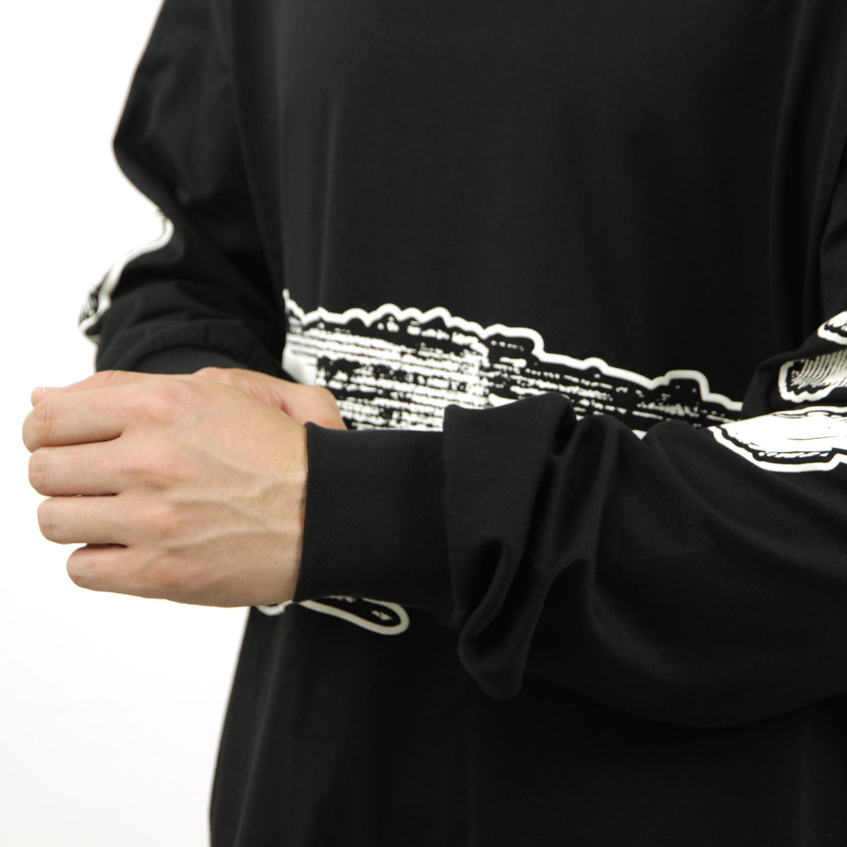 磻꡼  ĹµT  Y-3 åȥ  եå T GFX LOOSE FIT LONG SLEEVE TEE H44811 BLACK