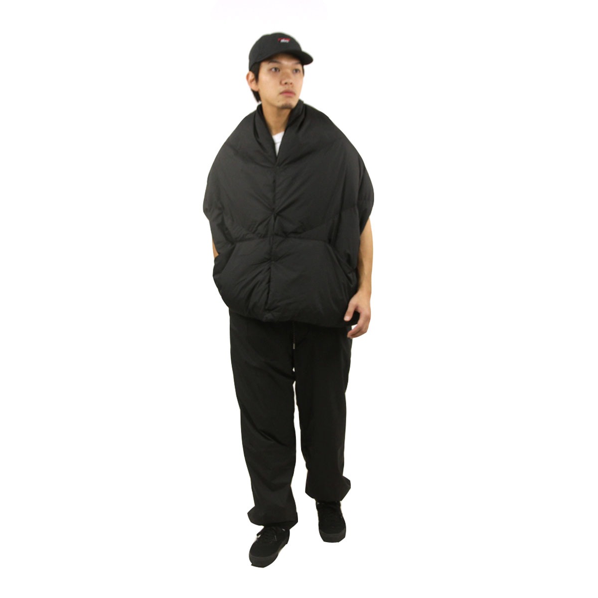 �ʥ� ��� ��ǥ����� ������ �ݥ���� �ޥե顼 ��������Ź NANGA �֥�󥱥å� DOWN PONCHO MUFFLER NA2442-3C605-B BLK BLACK
