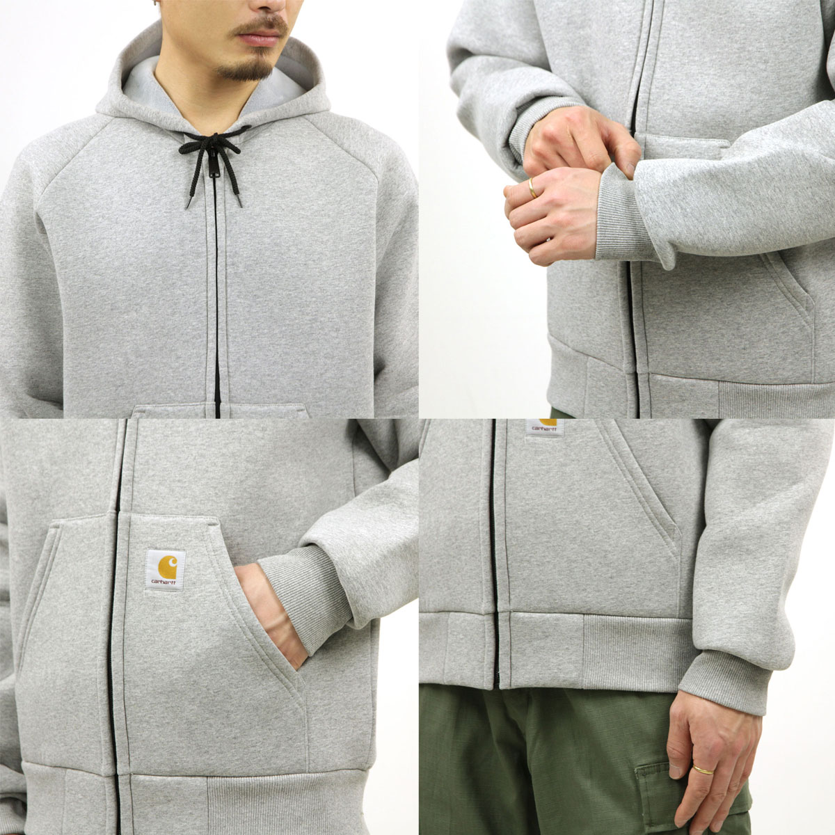 ϡ ѡ   CARHARTT WIP åץåץѡ CAR-LUX HOODED JACKET GREY HEATHER / GREY I018044 0GK AB0B B1C C1D D5E E02F