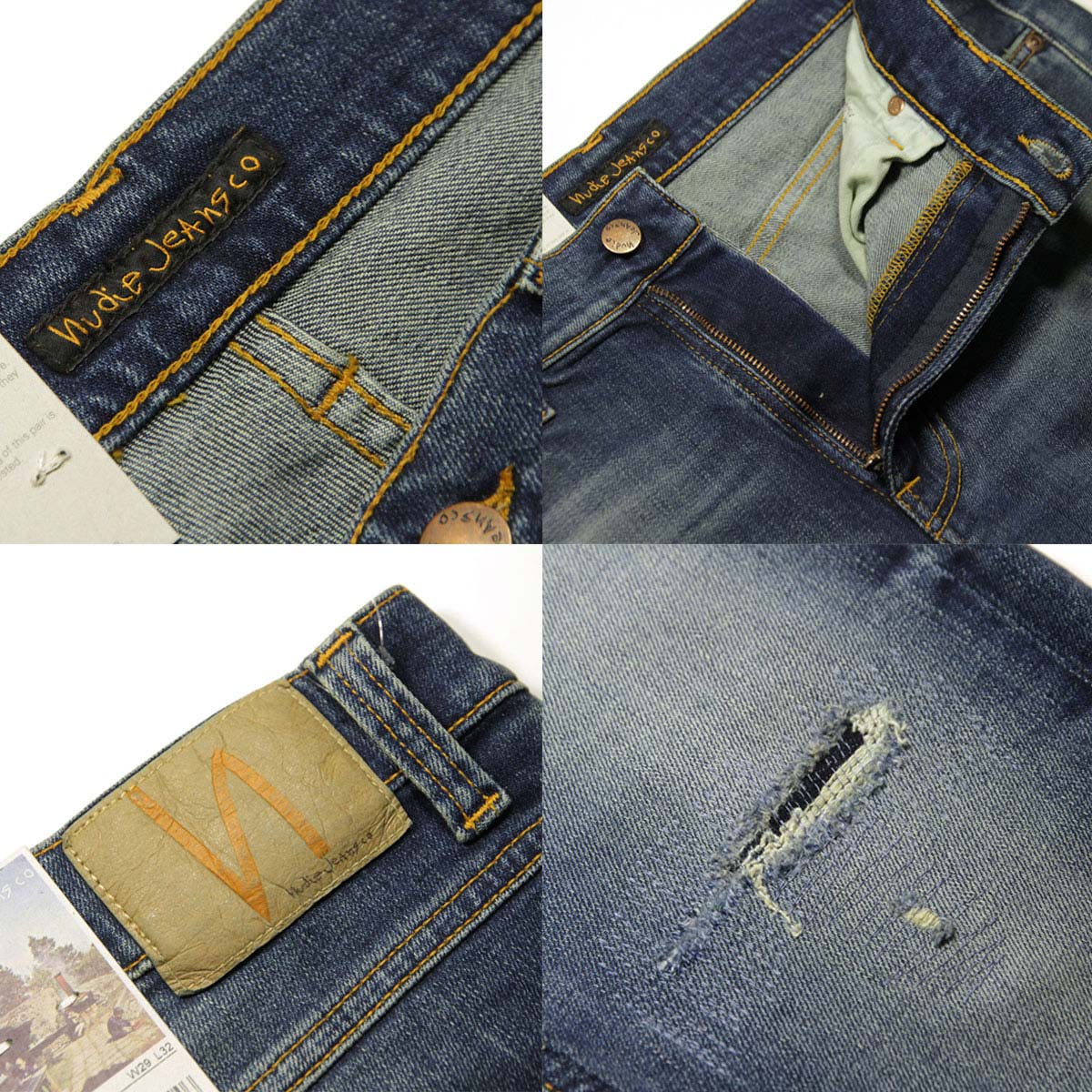 �̡��ǥ��������� �꡼��ǥ����� ��� ��������Ź Nudie Jeans �ܥȥॹ �ǥ˥�ѥ�� �����ѥ� LEAN DEAN DENIM JEANS REPAIRS 1131240 A62B B1C C2D D1E E07F