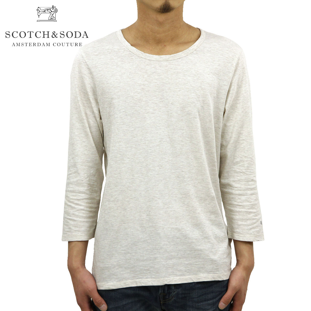 スコッチアンドソーダ Tシャツ メンズ 正規販売店 SCOTCH＆SODA 七部袖Tシャツ 3/4 Tee in slub jersey quality with deep neckline and 3/4 sleeve 101556 7A D00S20 クリスマス プレゼント ラッピング スコッチアンドソーダ Tシャツ メンズ 正規販売店 SCOTCH＆SODA 七部袖