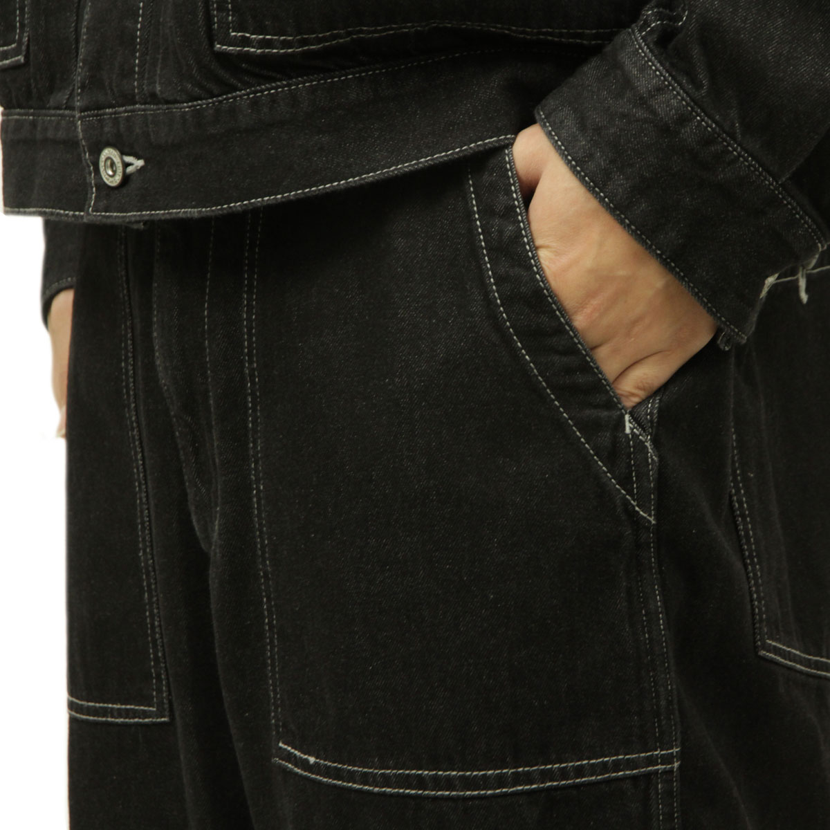 ��˥ե����� �����ȥɥ� ����������� ��� ������ ��������Ź UNFRM OUTDOOR STANDARD �ǥ˥�ѥ�� �ܥȥॹ 10oz BAKER DENIM PANTS AW-3554-BK BLACK