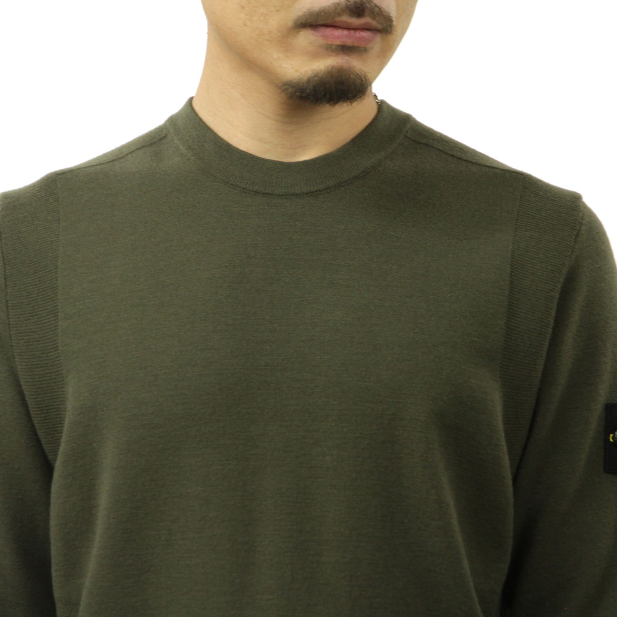 ���ȡ��󥢥����� ��� �������� ������ STONE ISLAND ���롼�ͥå� ������ �˥å� STONE ISLAND STRETCH RWS WOOL CREW NECK SWEATER K2S15 5100001 S00A1 V0054 MILITARY GREEN AB4B B1C C1D D7E E08F