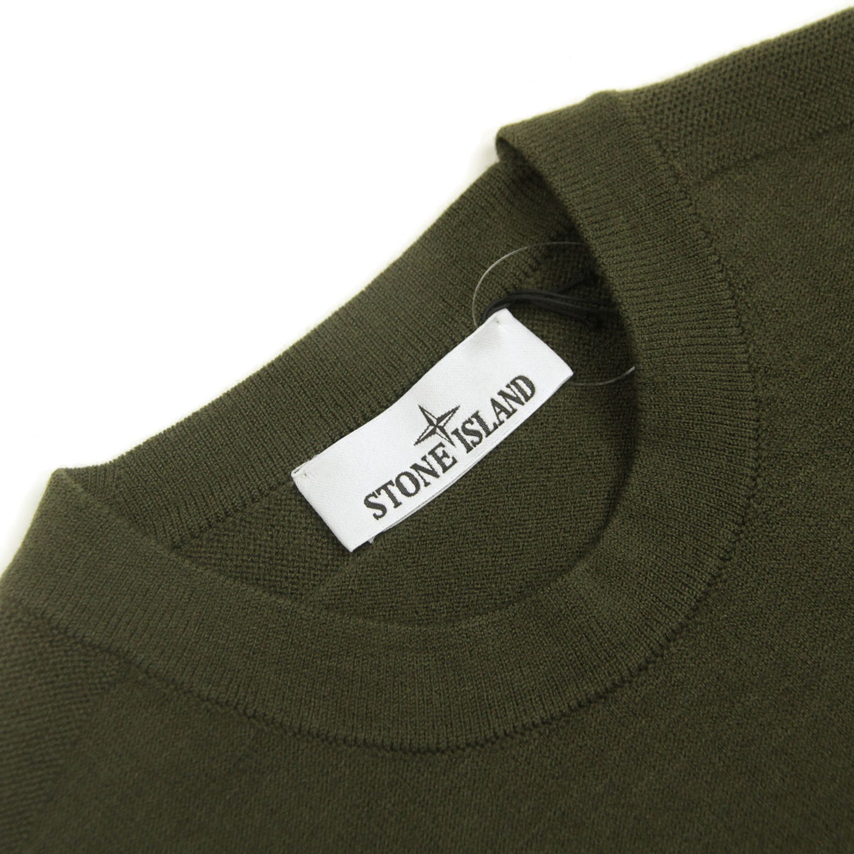 ���ȡ��󥢥����� ��� �������� ������ STONE ISLAND ���롼�ͥå� ������ �˥å� STONE ISLAND STRETCH RWS WOOL CREW NECK SWEATER K2S15 5100001 S00A1 V0054 MILITARY GREEN AB4B B1C C1D D7E E08F