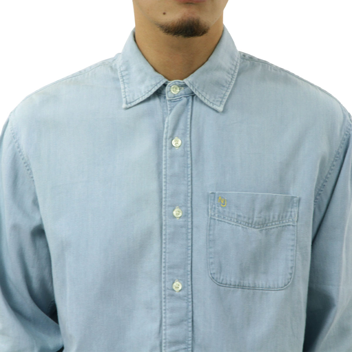 �̡��ǥ��������� ��� �ǥ˥ॷ��� ��������Ź Nudie Jeans Ĺµ �ܥ�������� �����奢�륷��� FILIP CASUAL SUNKISSED DENIM SHIRT 140742 B26 DENIM