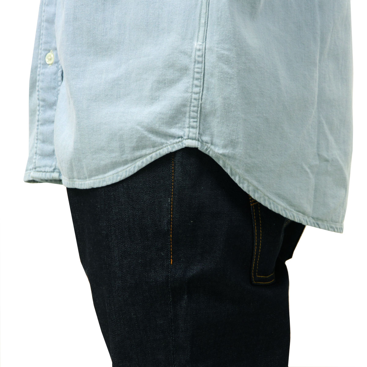 �̡��ǥ��������� ��� �ǥ˥ॷ��� ��������Ź Nudie Jeans Ĺµ �ܥ�������� �����奢�륷��� FILIP CASUAL SUNKISSED DENIM SHIRT 140742 B26 DENIM