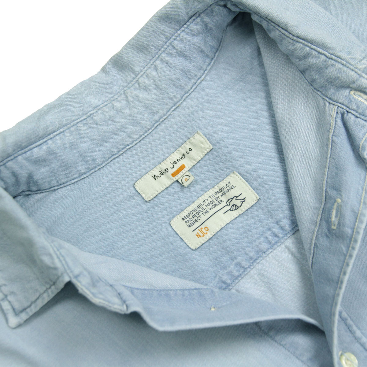 �̡��ǥ��������� ��� �ǥ˥ॷ��� ��������Ź Nudie Jeans Ĺµ �ܥ�������� �����奢�륷��� FILIP CASUAL SUNKISSED DENIM SHIRT 140742 B26 DENIM
