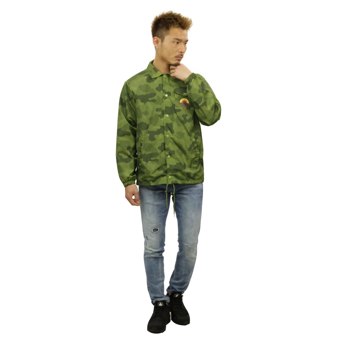 �ݡ��顼 �������� ��� ��������Ź POLER ���㥱�å�  ���������㥱�å� MTN. RAINBOW COACHES JACKET 21620002-GCO GREEN FURRY CAMO A79B B1C C1D D4E E05F