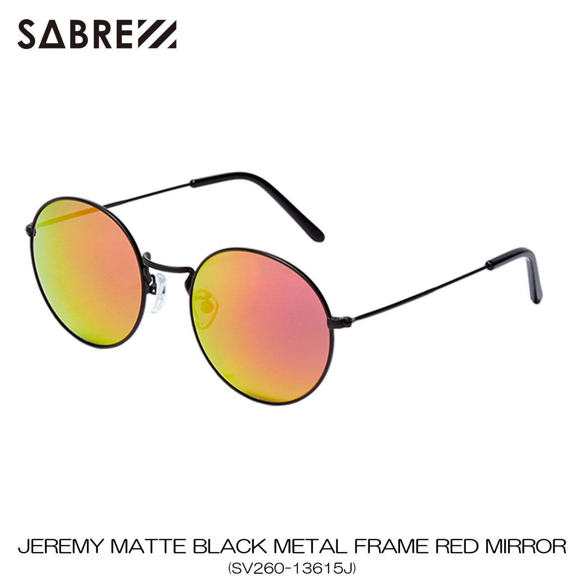 С SABRE Ź 󥰥饹 ᤬ JEREMY MATTE BLACK METAL FRAME RED MIRROR LENS SUNGLASS SV260-13615J A55B B3C C3D D1E E13F