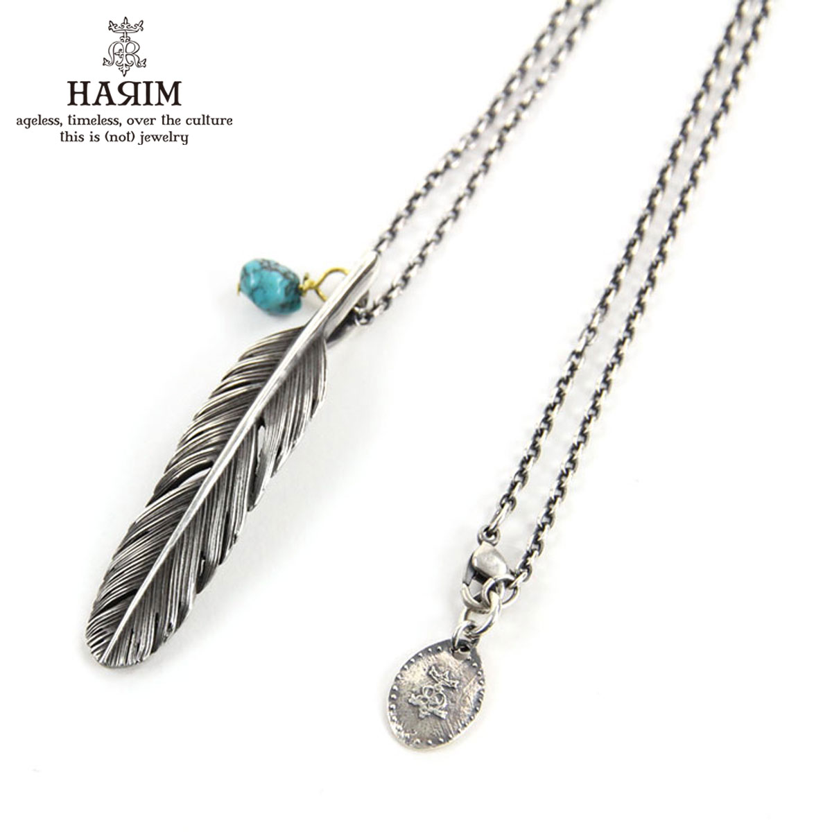 �ϥ�� HARIM �ͥå��쥹 FEATHER CENTER S OX NECKLACE SET HRP120 OX SILVER 925 OXIDIZED BLACK A82B B3C C3D D8E E32F
