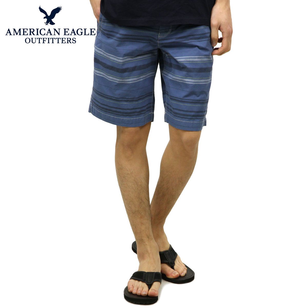 ����ꥫ�󥤡����� ���硼�ȥѥ�� ��� ������ AMERICAN EAGLE �ܥȥॹ  AE PREP LENGTH STRIPED SHORT 1131-5823 BLUE A04B B1C C2D D4E E07F