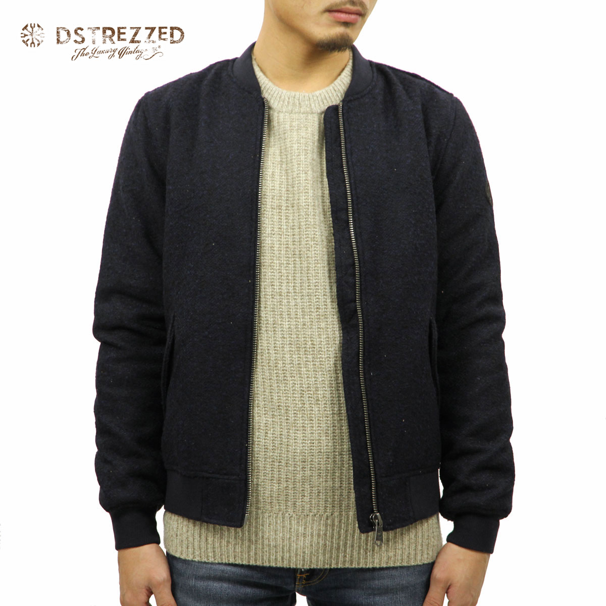 �ǥ����ȥ쥹 DSTREZZED ��������Ź ��� ���㥱�å� MA-1 HEAVY HERRINGBONE WOOL BOMBER JACKET 101171 49 DK. NAVY A90B B1C C1D D4E E06F