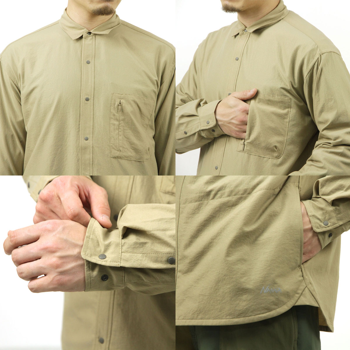 �ʥ� ��� Ĺµ����� ��������Ź NANGA �ܥ�������� DotAir COMFY L/S SHIRT NW2411-1E905 BEG BEIGE A16B B1C C1D D2E E18F