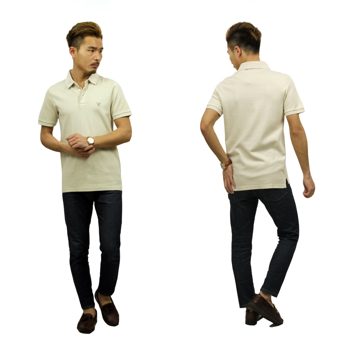 ����ꥫ�󥤡����� AMERICAN EAGLE ������ ��� ���ݥ���ȥ��� Ⱦµ�ݥ������ AE Ultra Soft Logo Polo Shirt 1165-8848-212 A04B B1C C1D D3E E05F