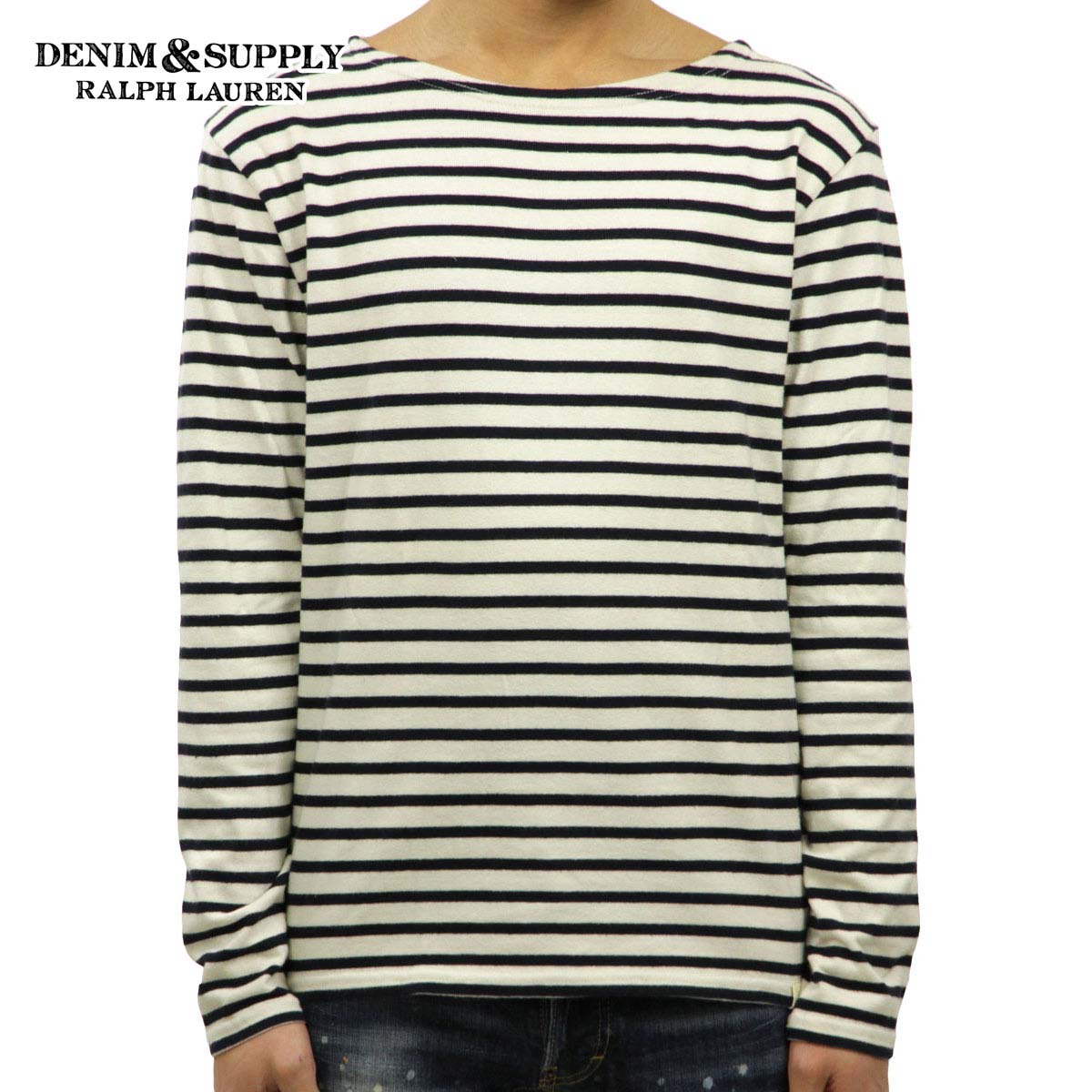 �ǥ˥ॢ��ɥ��ץ饤 �ݥ� ���ե������ T����� ����T ��� ������ DENIM��SUPPLY RALPH LAUREN �ܡ��ȥͥå�ĹµT����� STRIPED COTTON JERSEY PULLOVER D00S20