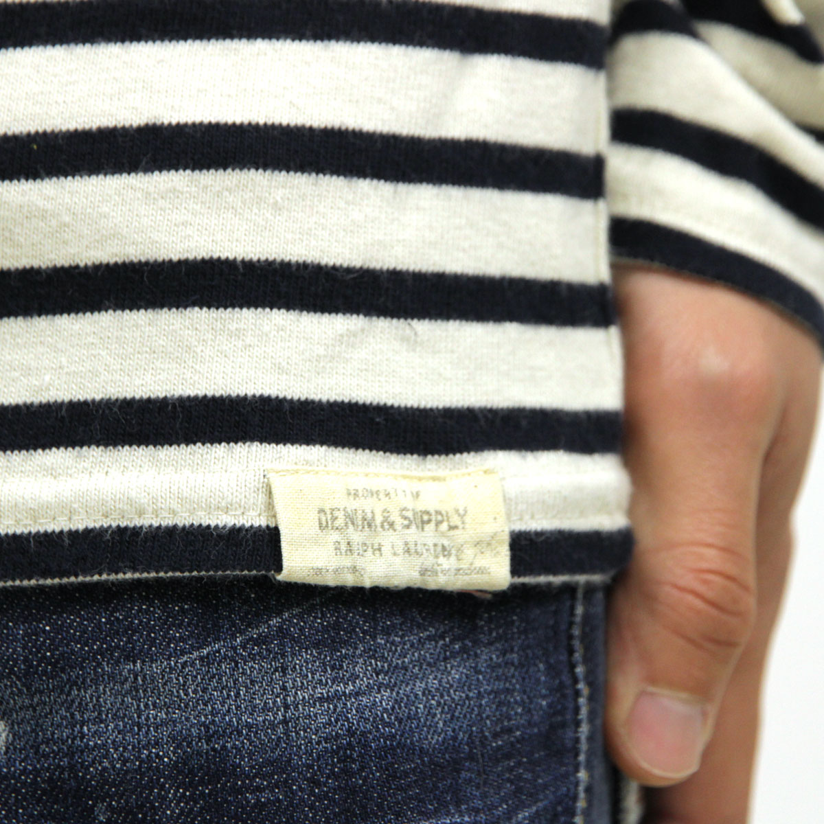 �ǥ˥ॢ��ɥ��ץ饤 �ݥ� ���ե������ T����� ����T ��� ������ DENIM��SUPPLY RALPH LAUREN �ܡ��ȥͥå�ĹµT����� STRIPED COTTON JERSEY PULLOVER D00S20