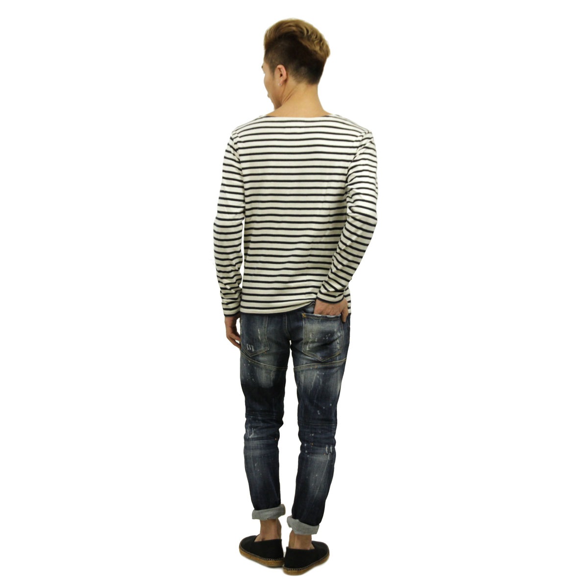 �ǥ˥ॢ��ɥ��ץ饤 �ݥ� ���ե������ T����� ����T ��� ������ DENIM��SUPPLY RALPH LAUREN �ܡ��ȥͥå�ĹµT����� STRIPED COTTON JERSEY PULLOVER D00S20