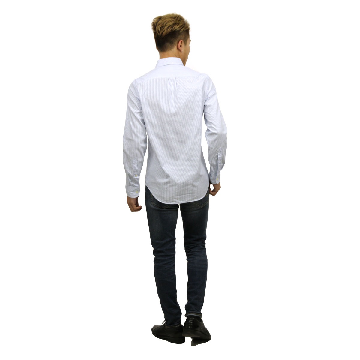 ���������롼 ����� ��� ������ J.CREW Ĺµ����� �ܥ�������󥷥��  SUNWASHED OXFORD SHIRT IN STRIPE WHITE-BLUE A38B B1C C1D D6E E01F