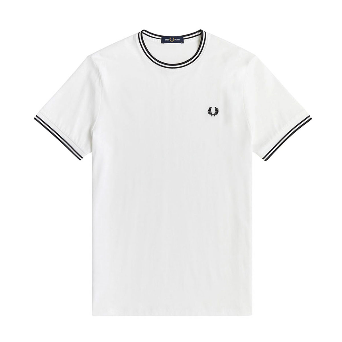 եåɥڥ꡼  ȾµT Ź FRED PERRY 롼ͥå ݥ  TWIN TIPPED SHORT SLEEVE T-SHIRT M1588 100 WHITE