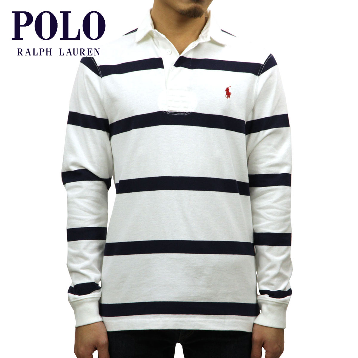 ݥ ե 饬   POLO RALPH LAUREN Ĺµ饬 STRIPE RUGBY SHIRT A05B B1C C1D D6E E01F