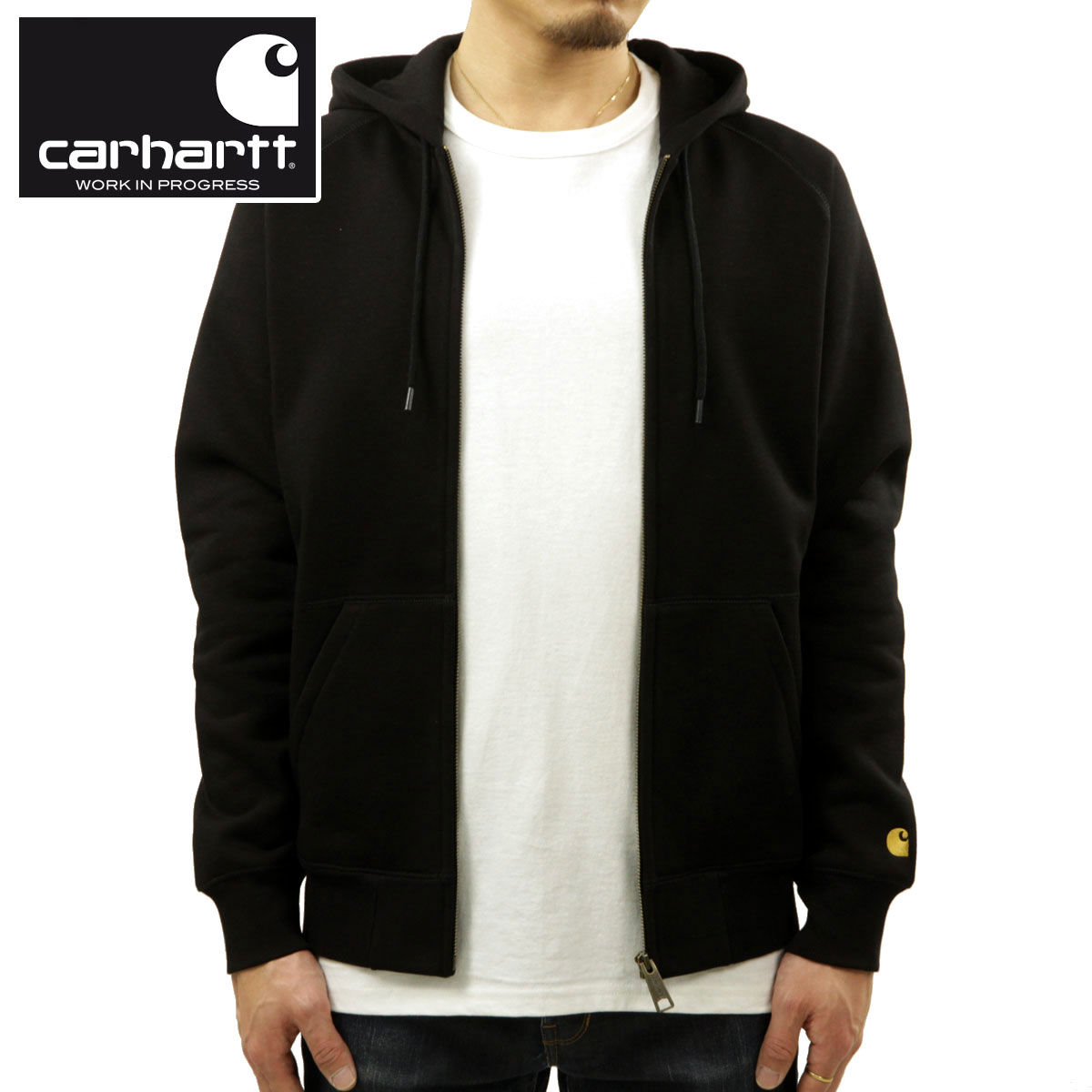 �����ϡ��� �ѡ����� ��� ������ CARHARTT WIP ���åץ��åץѡ����� HOODED CHASE JACKET BLACK / GOLD I033664 00FXX AB0B B1C C1D D5E E13F
