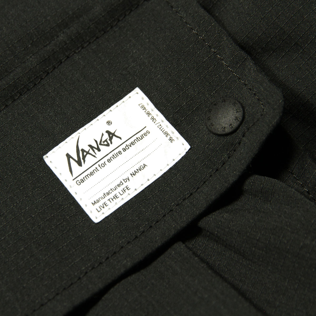 �ʥ� ��� �٥��� ��������Ź NANGA �����ȥɥ� ��åץ��ȥå� HINOC RIPSTOP FIELD VEST NW2421-1E204-A BLK BLACK  A16B B1C C1D D4E E13F