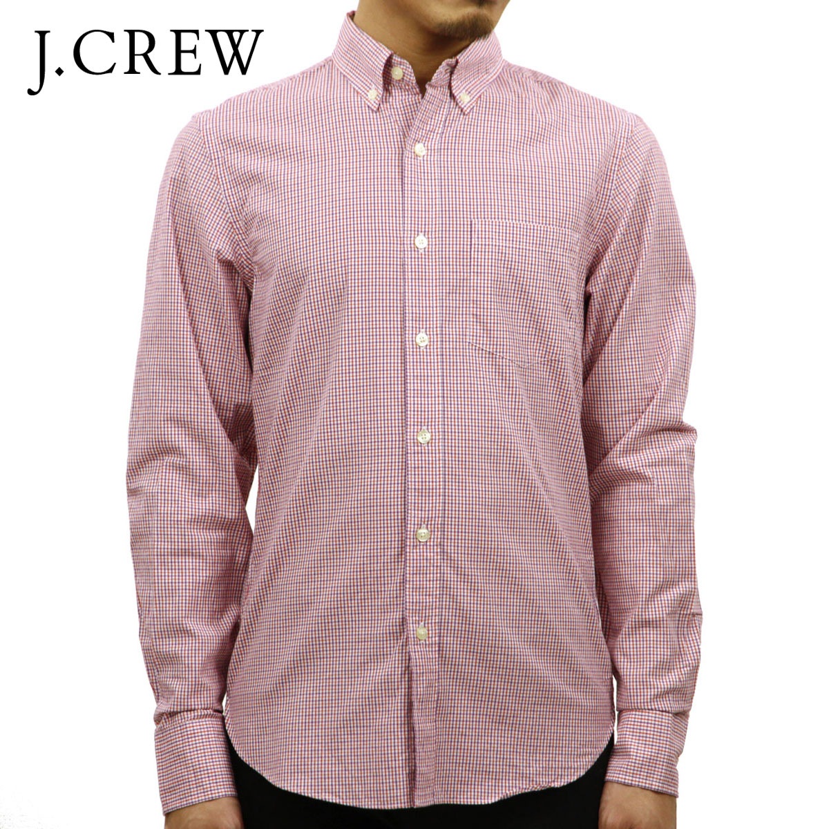 ���������롼 ����� ��� ������ J.CREW Ĺµ����� �ܥ�������󥷥��  SLIM WASHED CHECK SHIRT PINK A38B B1C C1D D6E E11F