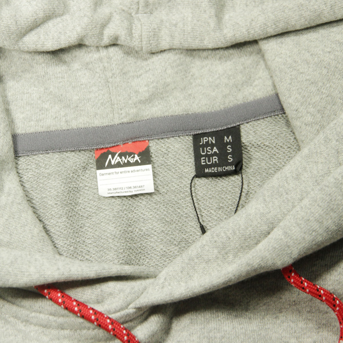 �ʥ� ��� �ѡ����� ��������Ź NANGA �ץ륪���С� �ա��ǥ��� ECO HYBRID SWEAT HOODIE NW2241-1F219 L.GRY LIGHT GREY