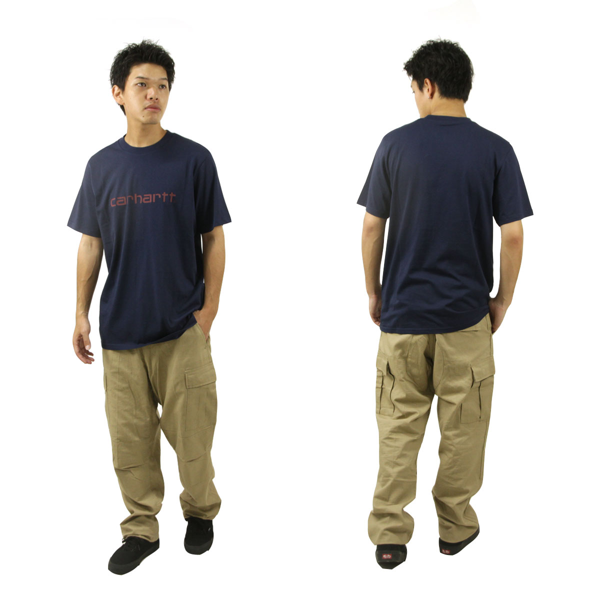 ϡ  ȾµT  CARHARTT WIP 롼ͥå  SHORT SLEEVE SCRIPT T-SHIRT AIR FORCE BLUE / MALBEC I031047 2DDXX