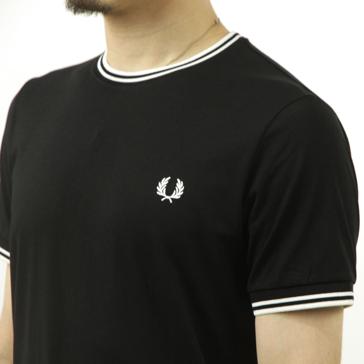 �ե�åɥڥ꡼ ��� ȾµT����� ��������Ź FRED PERRY ���롼�ͥå� ���ݥ���� ���� TWIN TIPPED SHORT SLEEVE T-SHIRT M1588 102 BLACK