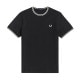 �ե�åɥڥ꡼ ��� ȾµT����� ��������Ź FRED PERRY ���롼�ͥå� ���ݥ���� ���� TWIN TIPPED SHORT SLEEVE T-SHIRT M1588 102 BLACK