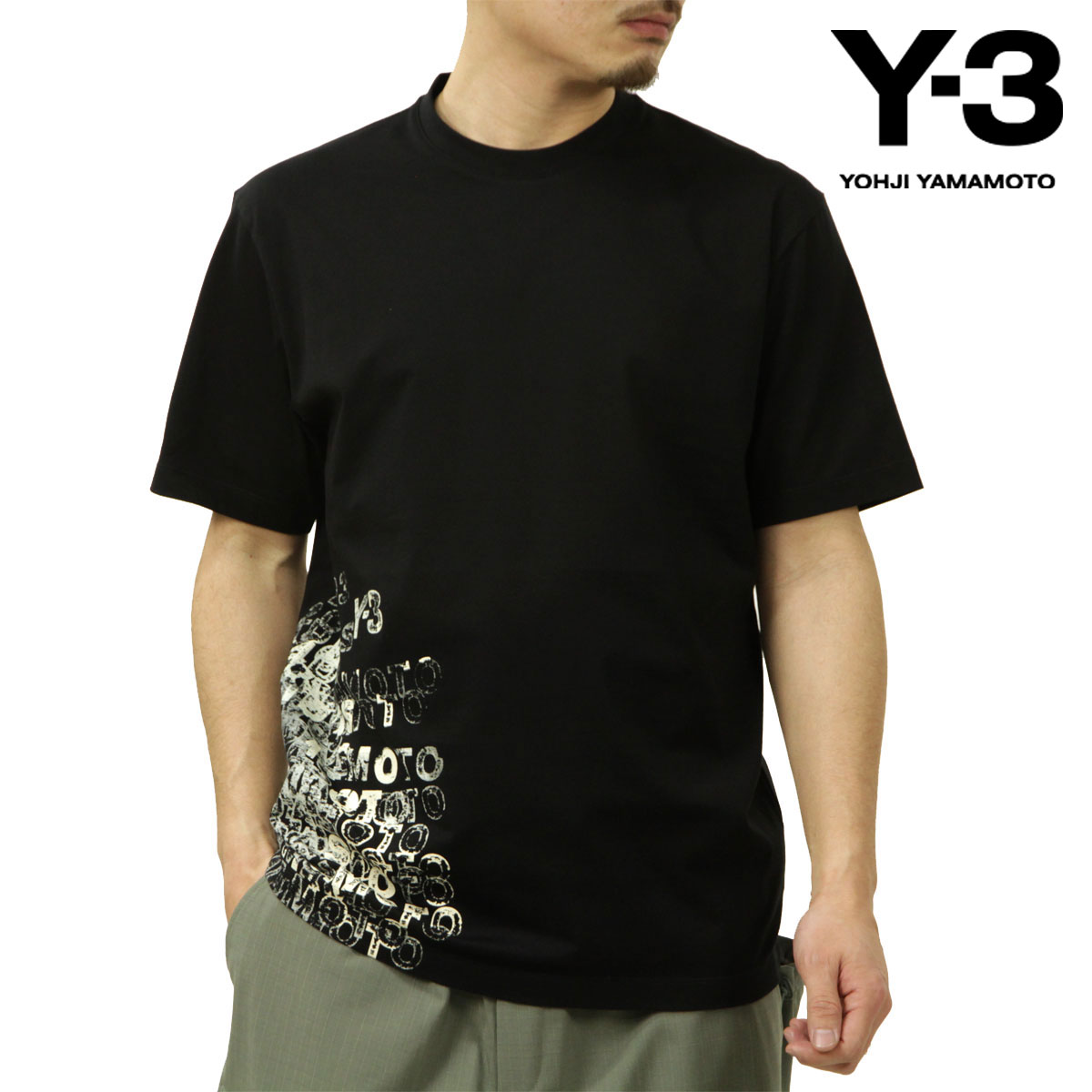 �磻���꡼ ��� ȾµT����� ������ Y-3 ���롼�ͥå� �ǥ����� �ȥåץ� GFX SS TEE BLACK KR2223