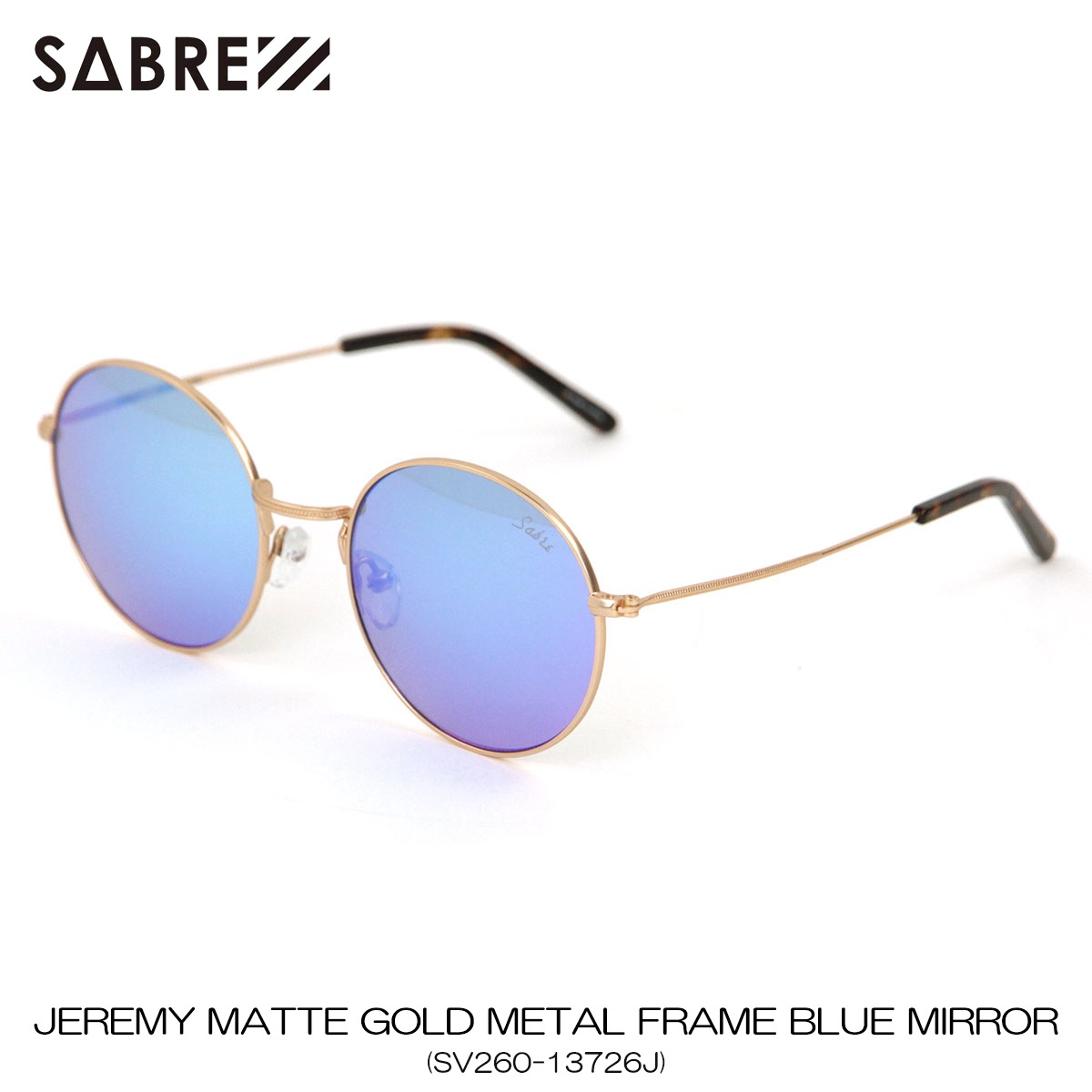 С SABRE Ź 󥰥饹 ᤬ JEREMY MATTE GOLD METAL FRAME BLUE MIRROR LENS SUNGLASS SV260-13726J A55B B3C C3D D1E E13F