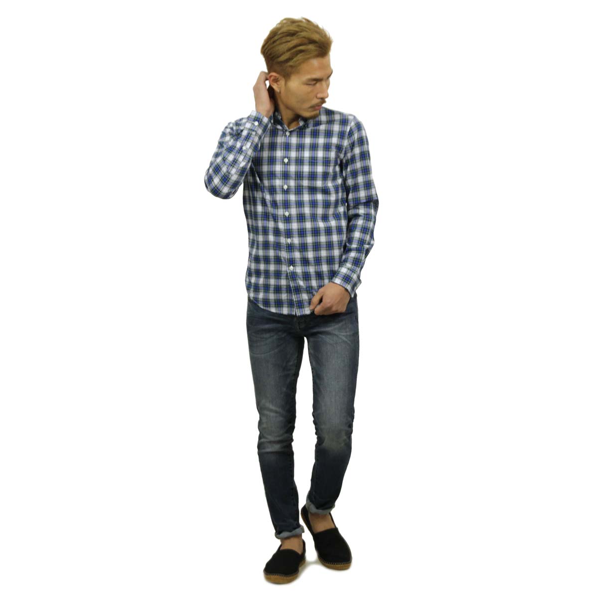 ����ꥫ�󥤡����� AMERICAN EAGLE ������ ��� �ܥ��������Ĺµ����� AE Plaid Poplin Button-Down Shirt 0153-1272-307 A04B B1C C1D D6E E07F