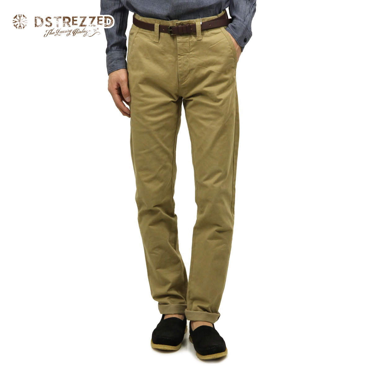 �ǥ����ȥ쥹 ���Υѥ� ��� ��������Ź DSTREZZED �ܥȥॹ  STRETCH TWILL CHINO PANTS AND BELT 501146AW17 50 KHAKI A90B B1C C2D D2E E05F