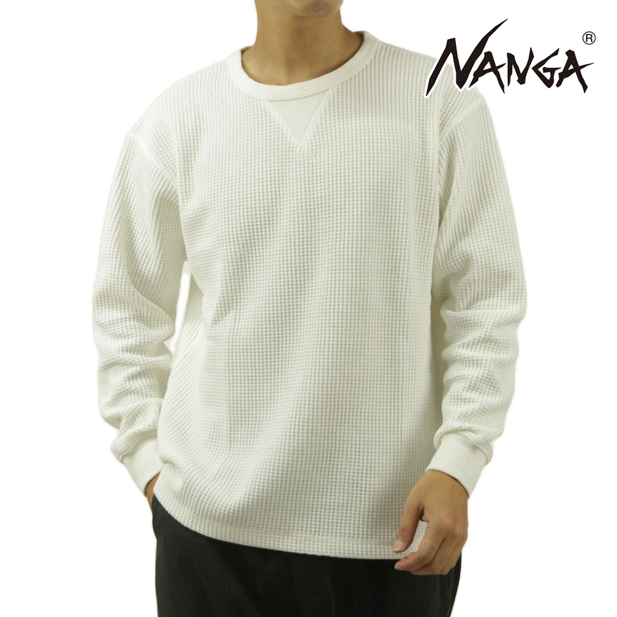 ʥ  ĹµT Ź NANGA åե ޥ 롼ͥå ECO HYBRID WAFFLE LONG SLEEVE TEE NW2311-1G218 WHT WHITE