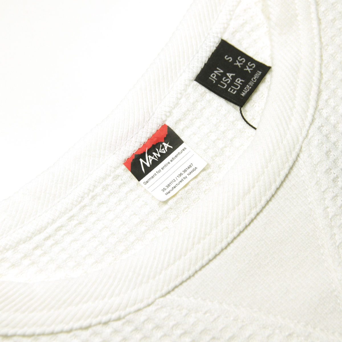 ʥ  ĹµT Ź NANGA åե ޥ 롼ͥå ECO HYBRID WAFFLE LONG SLEEVE TEE NW2311-1G218 WHT WHITE