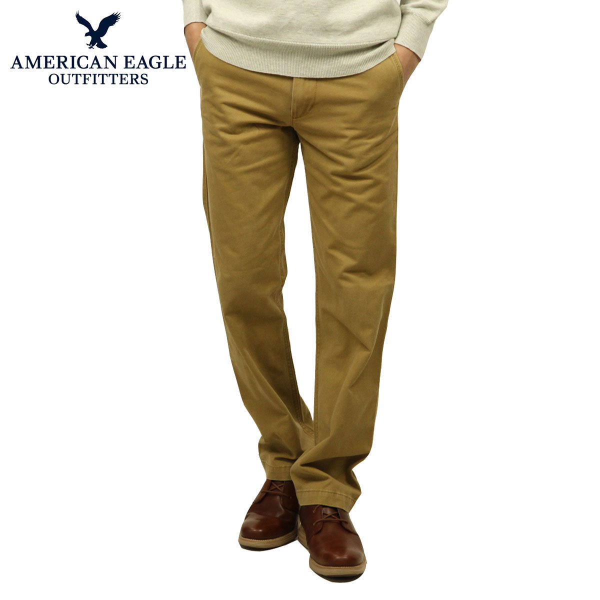 ꥫ󥤡 AMERICAN EAGLE   󥰥ѥ AE Relaxed Straight 0124-3117 KHAKI A04B B1C C2D D2E E05F