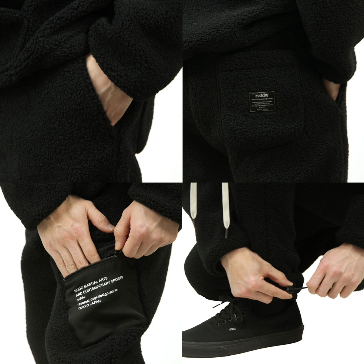 ��С����� ��� ���祬���ѥ�� ��������Ź REVERSAL �ܥȥॹ �ܥ� �ѥ�� rvddw SHEEP BOA JOGGER PANTS rv23aw401 BK BLACK A06B B1C C2D DCE E13F
