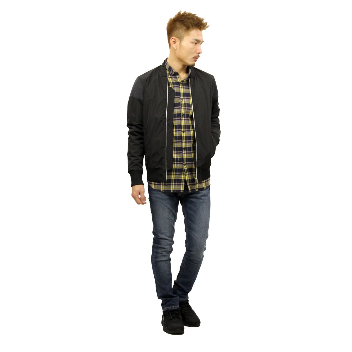 ����Х��� elvine ��������Ź ��� �������� COLIN MA-1 BOMBER JACKET 3003 110 BLACK A91B B1C C1D D4E E13F