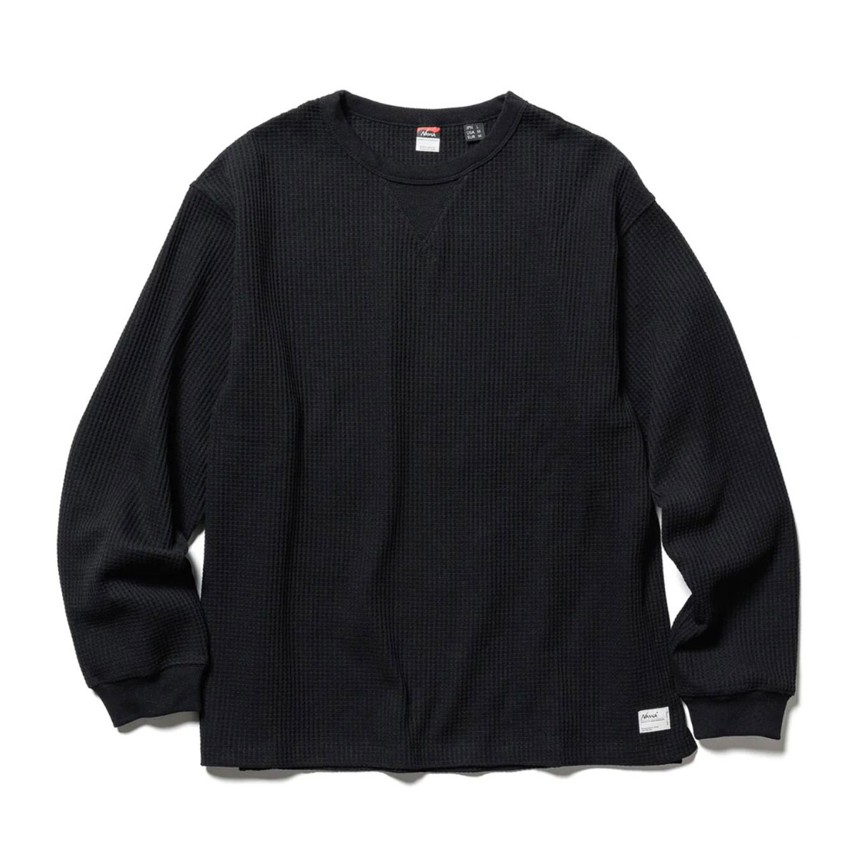 �ʥ� ��� ĹµT����� ��������Ź NANGA ��åե� �����ޥ� ���롼�ͥå� ECO HYBRID WAFFLE LONG SLEEVE TEE NW2311-1G218 BLK BLACK A16B B1C C1D D2E E13F