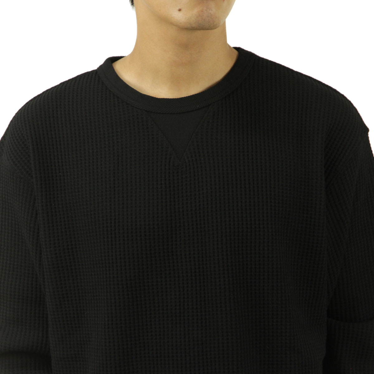 �ʥ� ��� ĹµT����� ��������Ź NANGA ��åե� �����ޥ� ���롼�ͥå� ECO HYBRID WAFFLE LONG SLEEVE TEE NW2311-1G218 BLK BLACK A16B B1C C1D D2E E13F