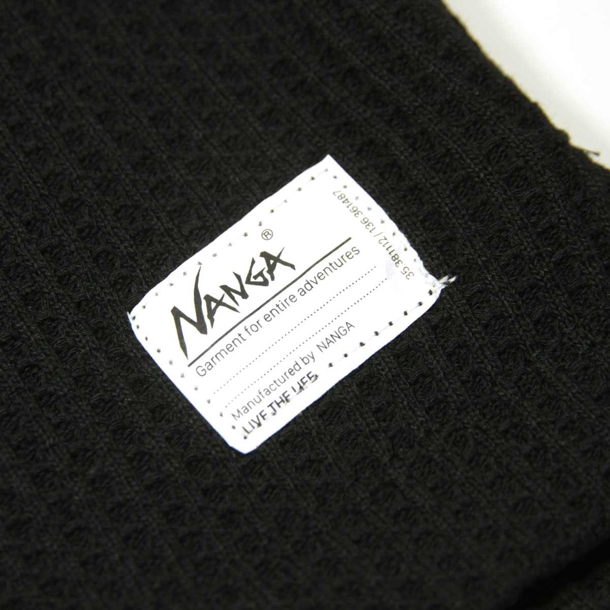 �ʥ� ��� ĹµT����� ��������Ź NANGA ��åե� �����ޥ� ���롼�ͥå� ECO HYBRID WAFFLE LONG SLEEVE TEE NW2311-1G218 BLK BLACK A16B B1C C1D D2E E13F
