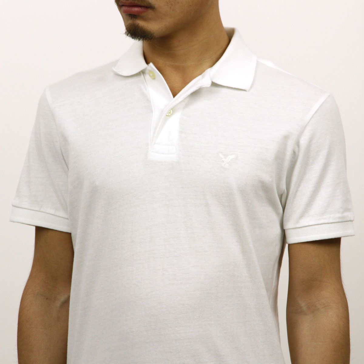 ����ꥫ�󥤡����� AMERICAN EAGLE ������ ��� ���ݥ���ȥ��� Ⱦµ�ݥ������ AE Logo Jersey Polo Shirt 1165-8851-100 A04B B1C C1D D3E E01F